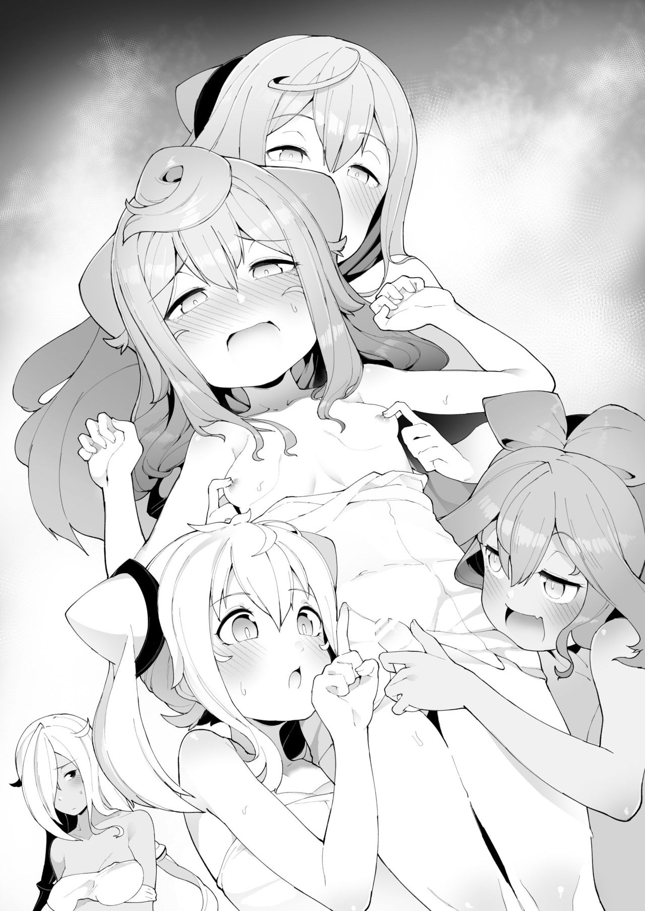 Onsen de 3-gou-kun ga Onee-san-tachi to Seiteki ni Hakadorimakuru Hon | A Book About #3-kun Advancing in Sexual Things with the Onee-sans in the Onsen page 2 full