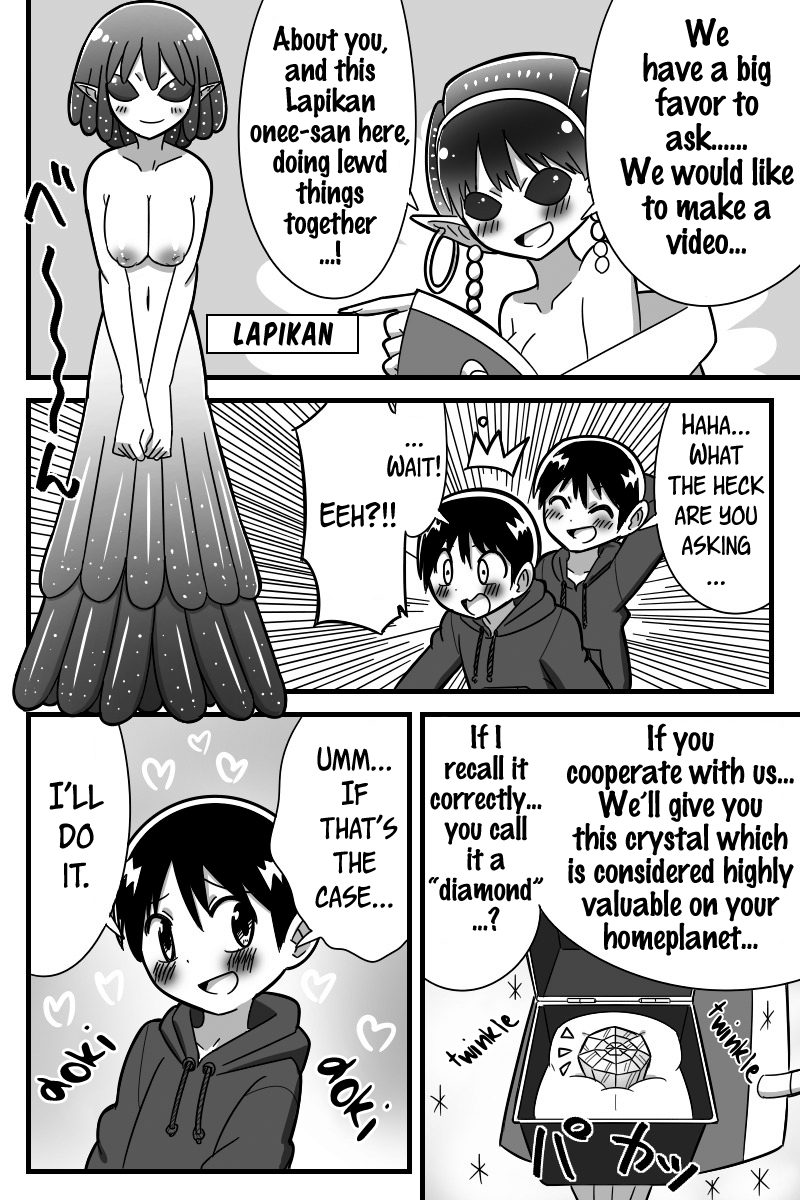 Uchuujin ni Rachi Sarete Uchuujin Muke AV ni Shutsuen Shichatta Shounen no Hanashi | A story about a boy who was abducted by aliens and asked to make an alien orientated porno page 3 full