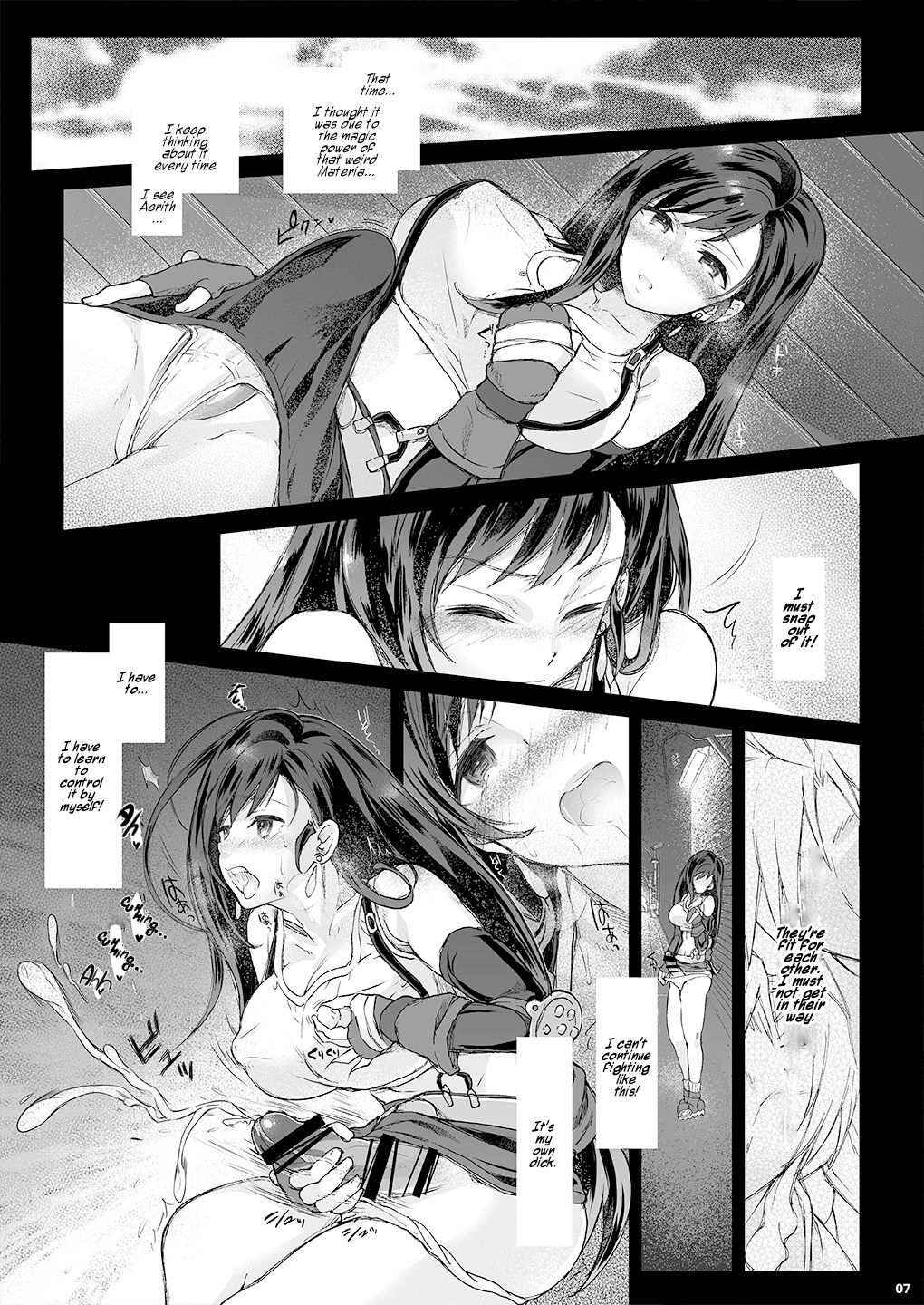 Futanari Doutei Tifa Ni - Kousoku- Inran Mesuchinpo Kairaku Ochi | Futanari Virgin Tifa Falls Prey to Pleasure page 6 full