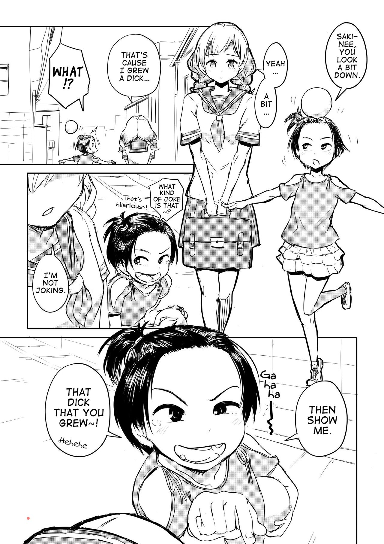 Chinko ga Haetara Dou suru ka? Kinjo no Gakincho Hen | What Would You Do If You Grew a Dick? Neighborhood Brat Chapter page 1 full