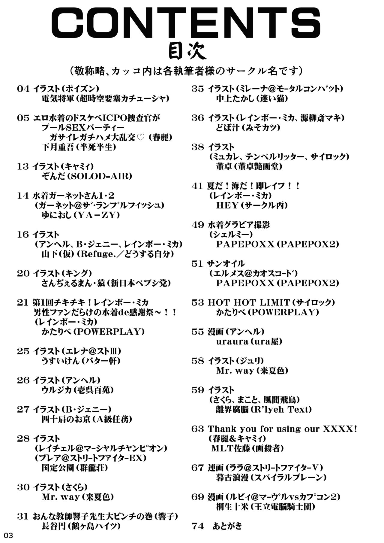 CAPCOM  VS FIGHTING GIRLS Swimsuit & Gangbang Special page 3 full