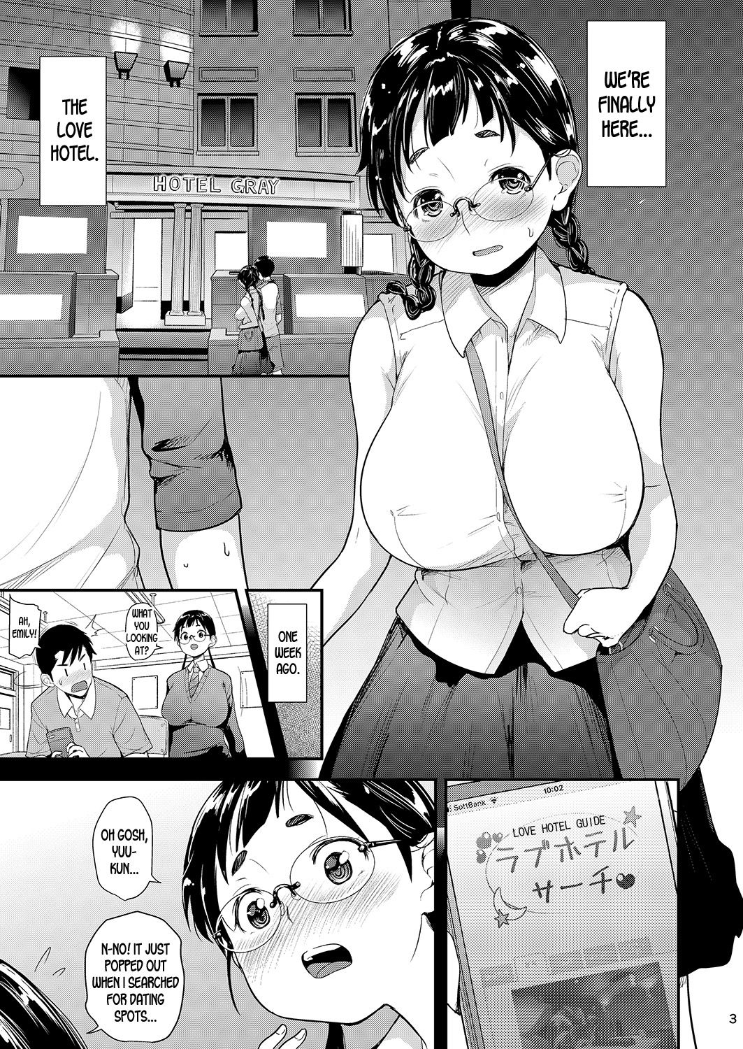 Jimiko to Ichinichijuu Sex 3 -Hajimete no Love Hotel- | Day Long Sex With A Plain Looking Girl 3 page 2 full