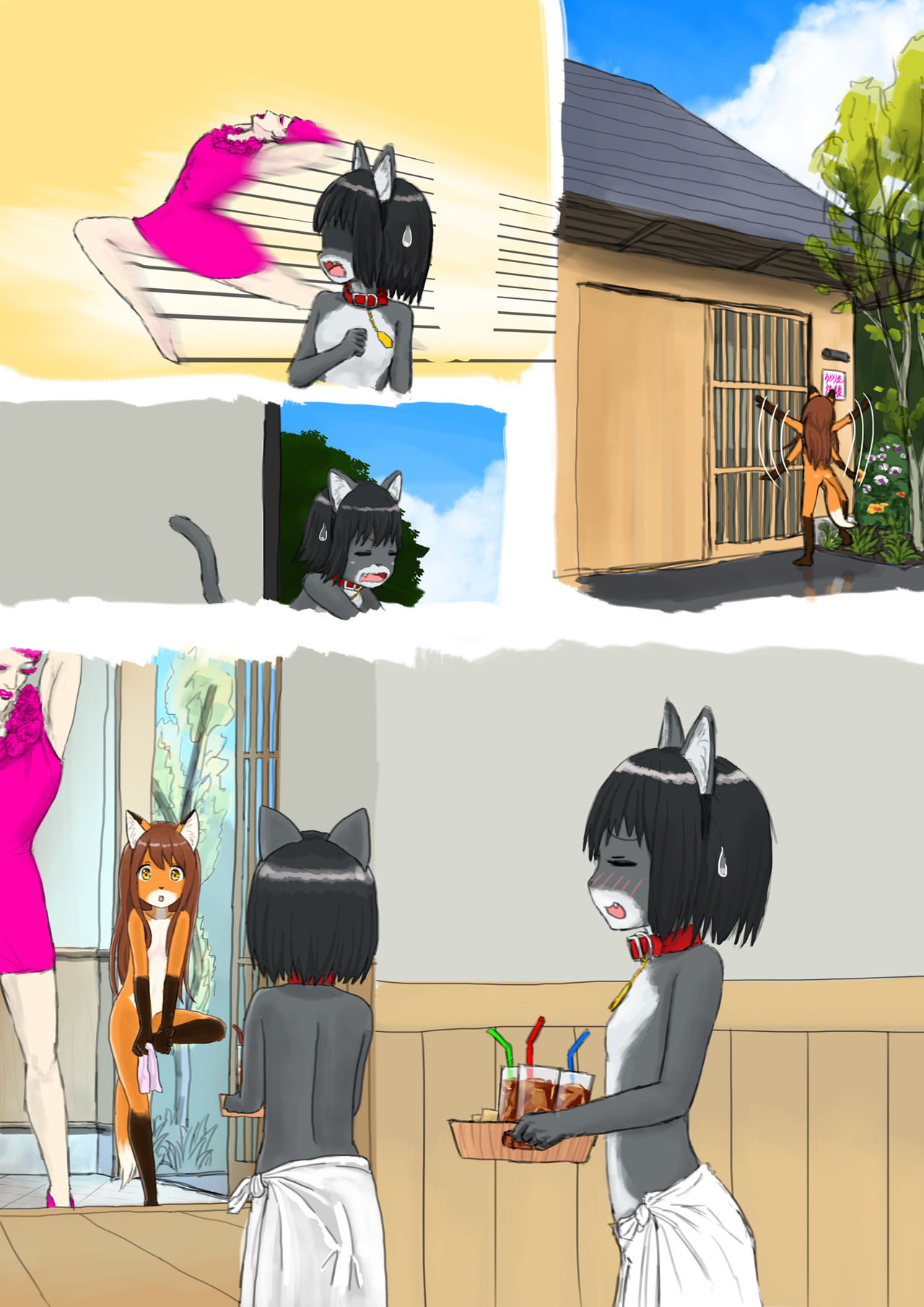 Summer, Sunny, Two Girls... Outdoor in Animal Body Painting... page 2 full