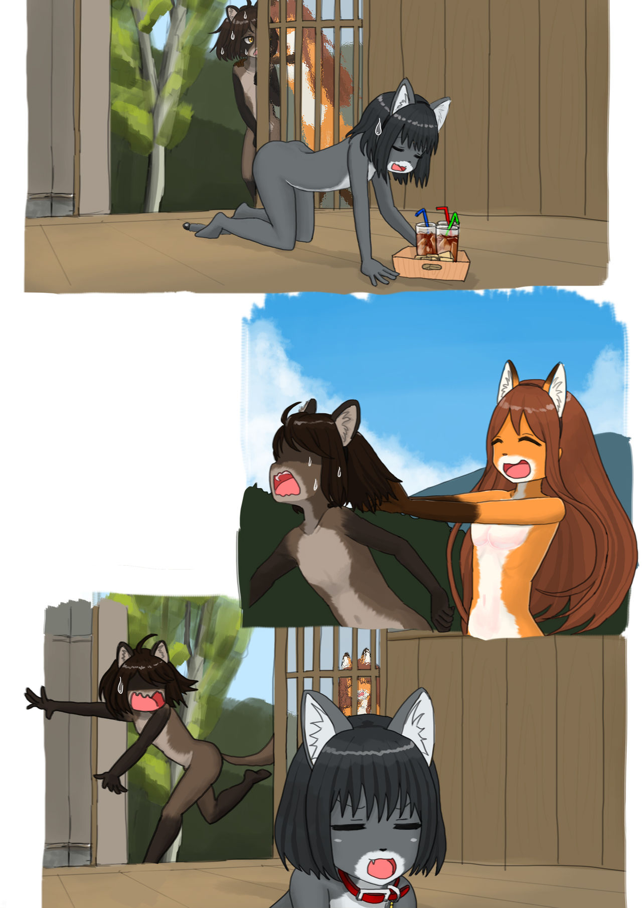 Summer, Sunny, Two Girls... Outdoor in Animal Body Painting... page 6 full