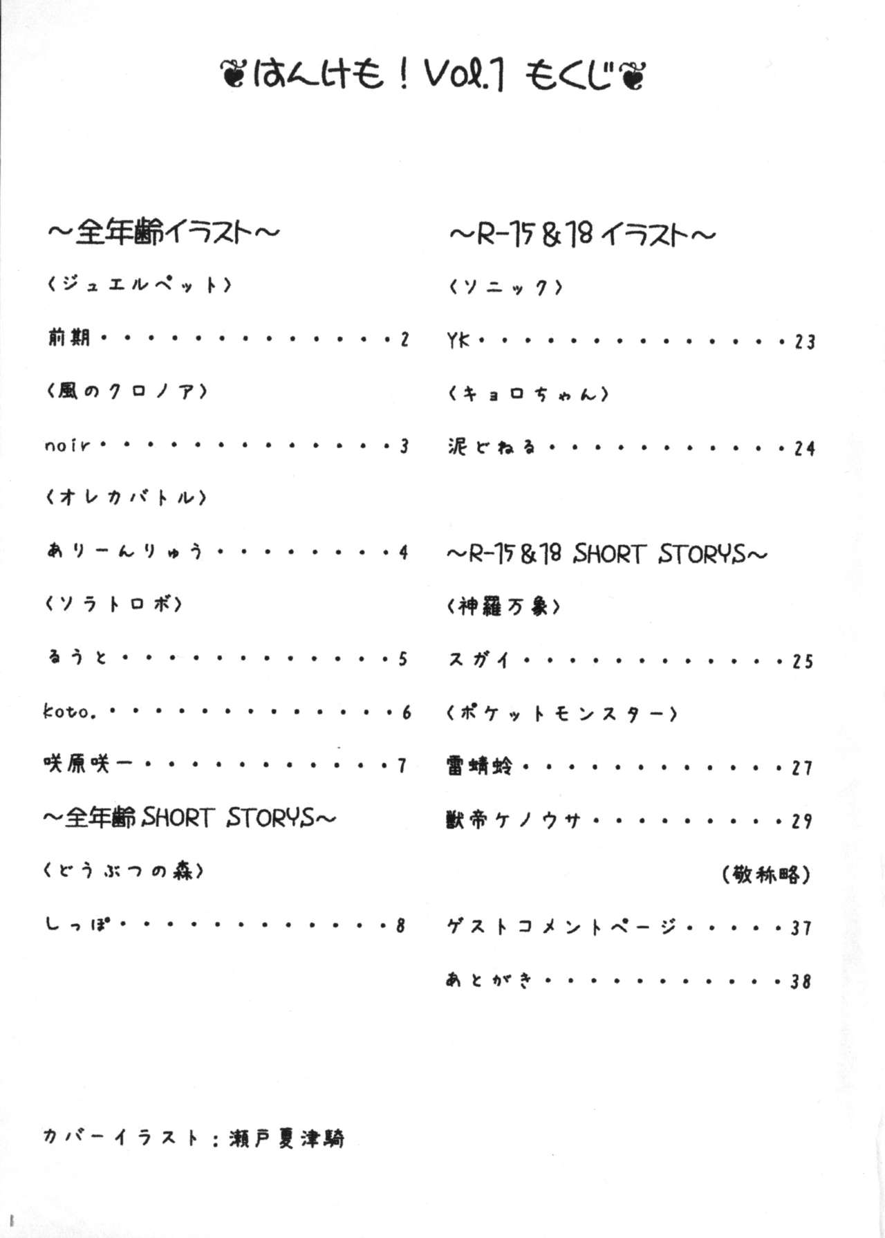 Seto Natsutsuki Shouten  Hankemo! Vol. 1 page 2 full