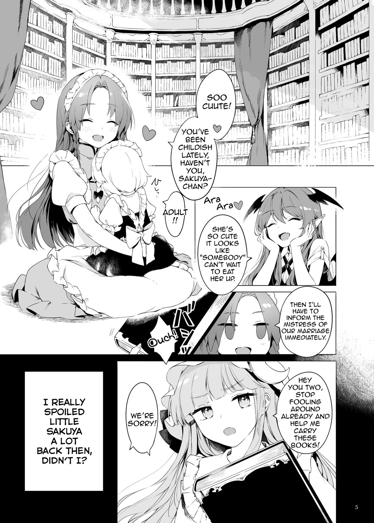 Meiling ni Kawaigarareru Sakuya-san ga Mitai Hon | A book about Sakuya getting sweet with Meiling page 5 full