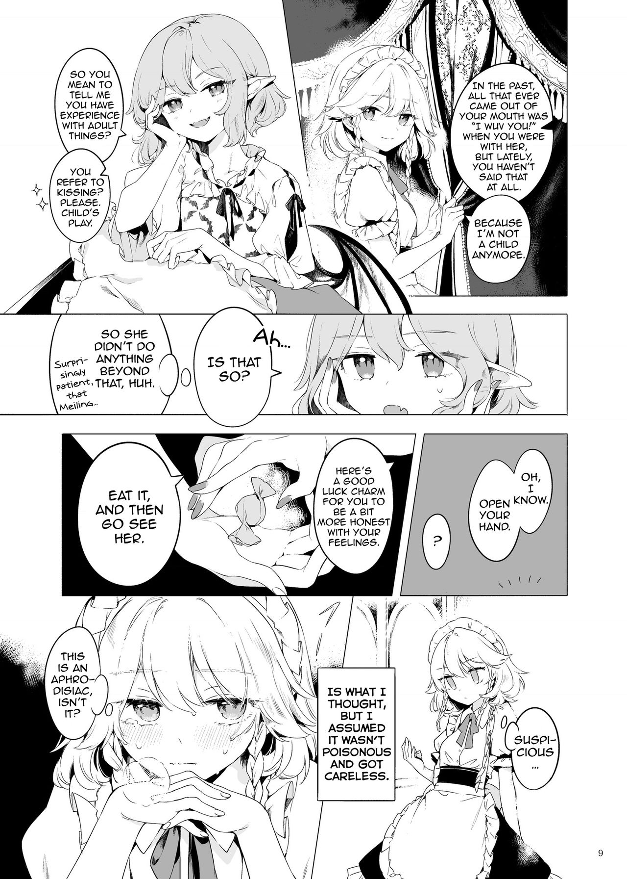 Meiling ni Kawaigarareru Sakuya-san ga Mitai Hon | A book about Sakuya getting sweet with Meiling page 9 full