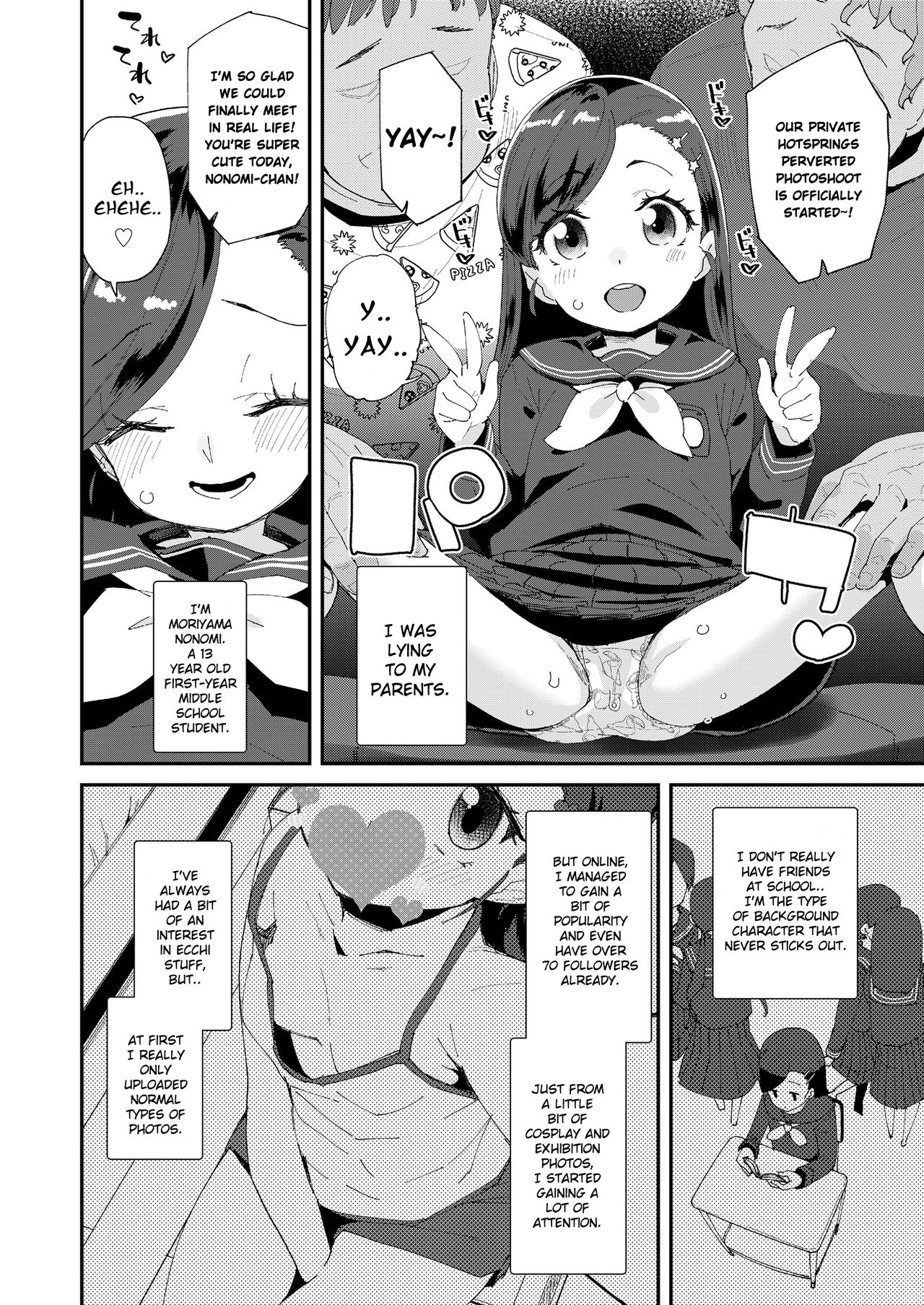 Uraaka Yatteru Nonomi-chan -Koshitsu Onsen Dosukebe Gasshuku- | Nonomi-chan's Secret Account -Perverted Trip to a Private Hotspring- page 2 full