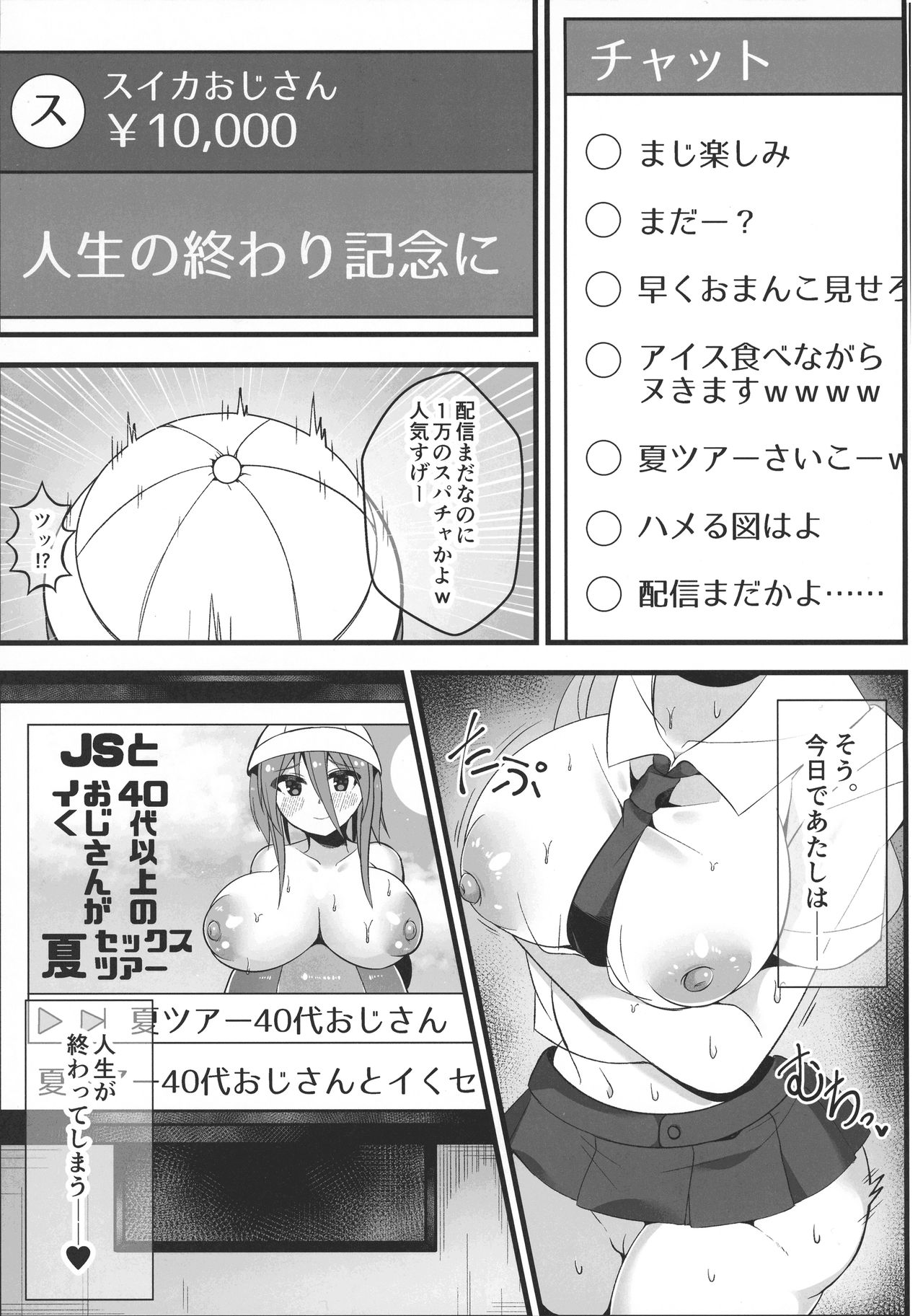 Ninki JS Haishinsha ga Natsuyasumi ni Zenkoku Mawatte Kakuchi no Oji-san-tachi to Hard na Sex Shinagara Live Haishin Yatte Mita page 5 full