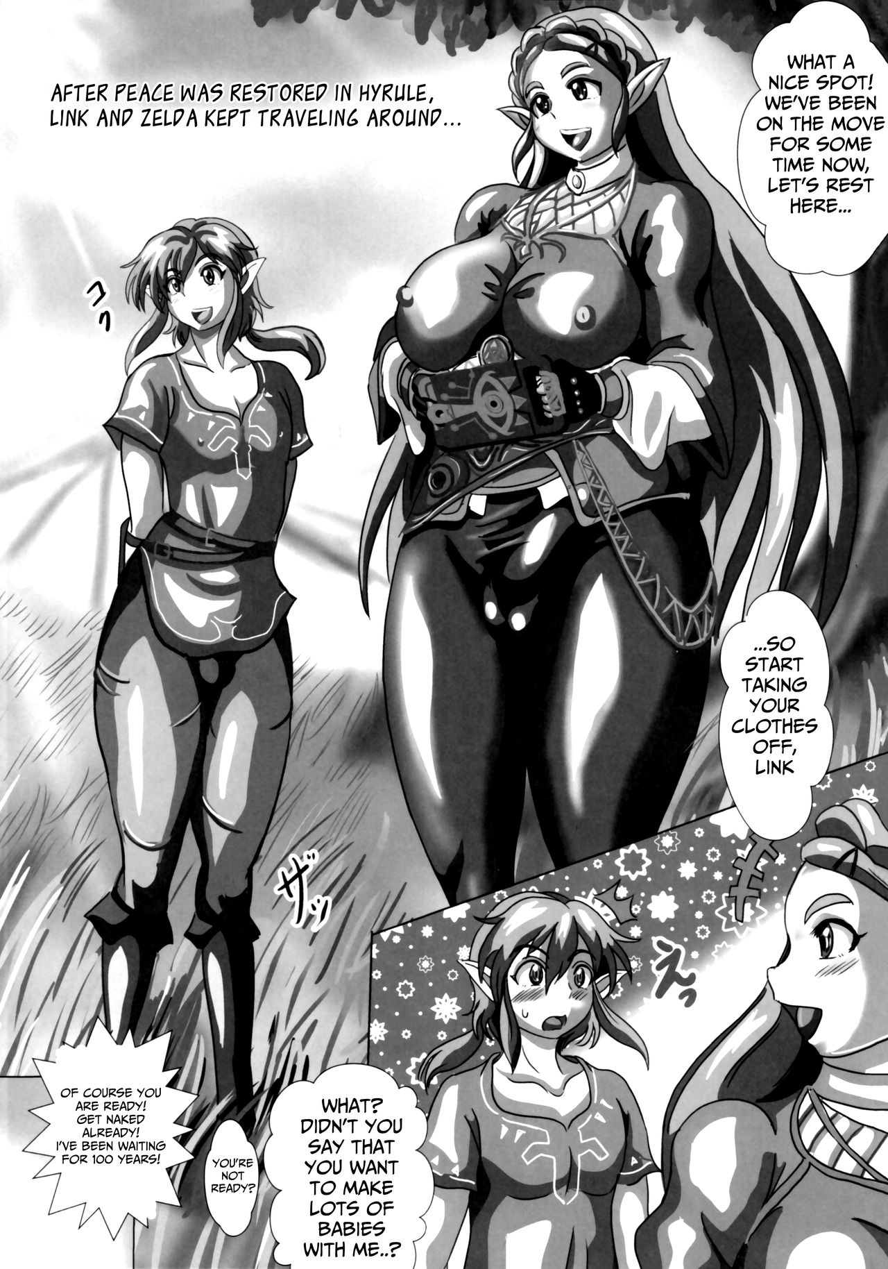 Bou Game no Clear-go Sekai de Hyrule no Futanari Do-S Hime to Do-M Yuusha ga Kozukuri suru dake no Hanashi page 2 full