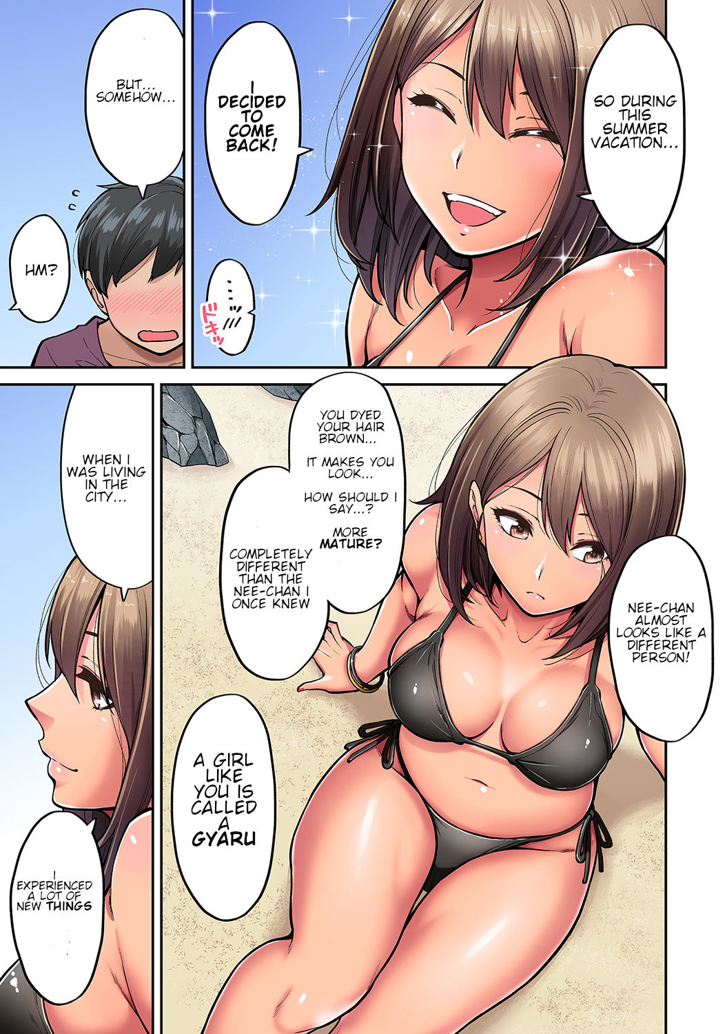 Akogare no Nee-chan ga Gal ni Natte Kaette Kita Natsuyasumi Ch. 1 page 6 full