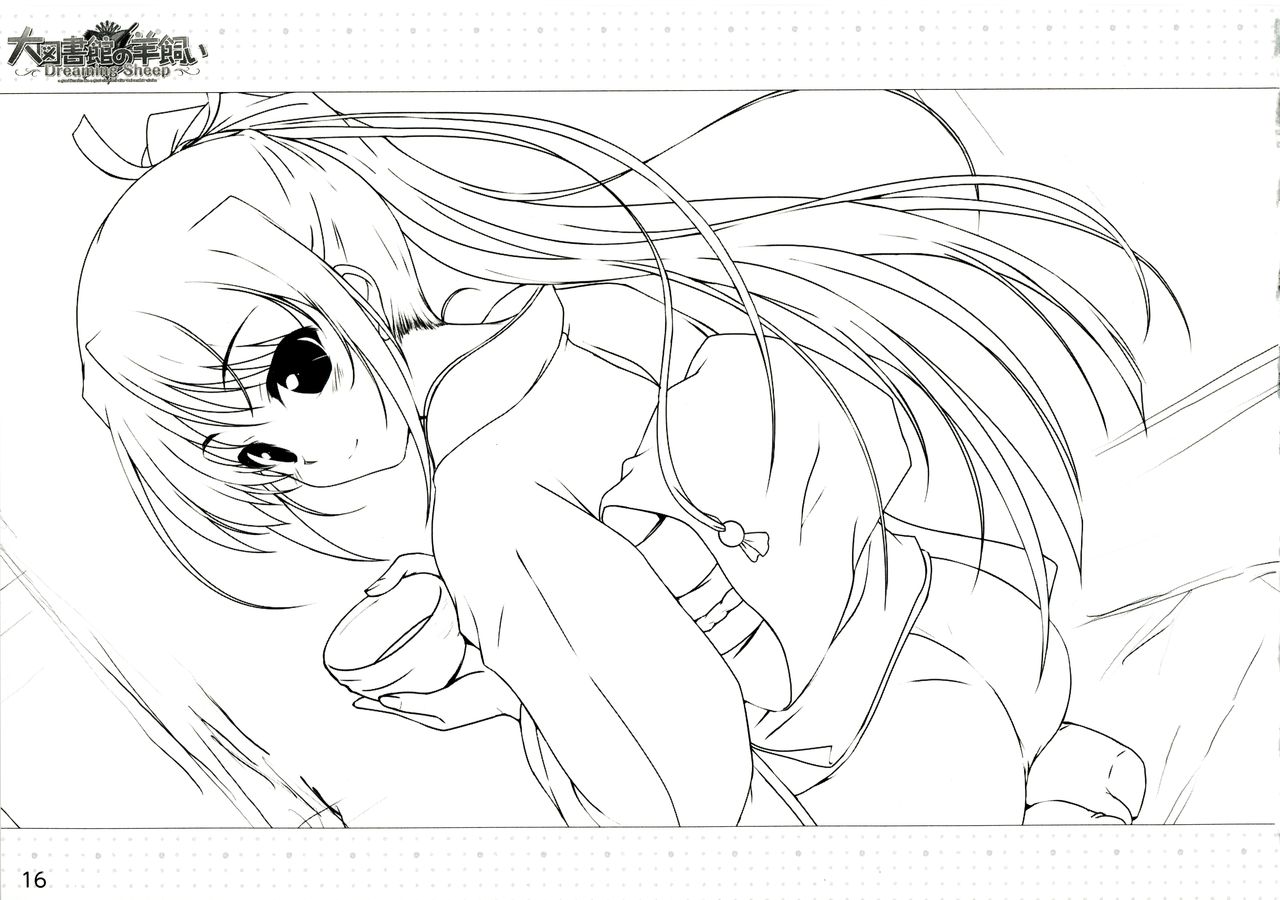 Daitoshokan no Hitsujikai ～dreamimg Sheep～ Event CG Lineartbook page 9 full