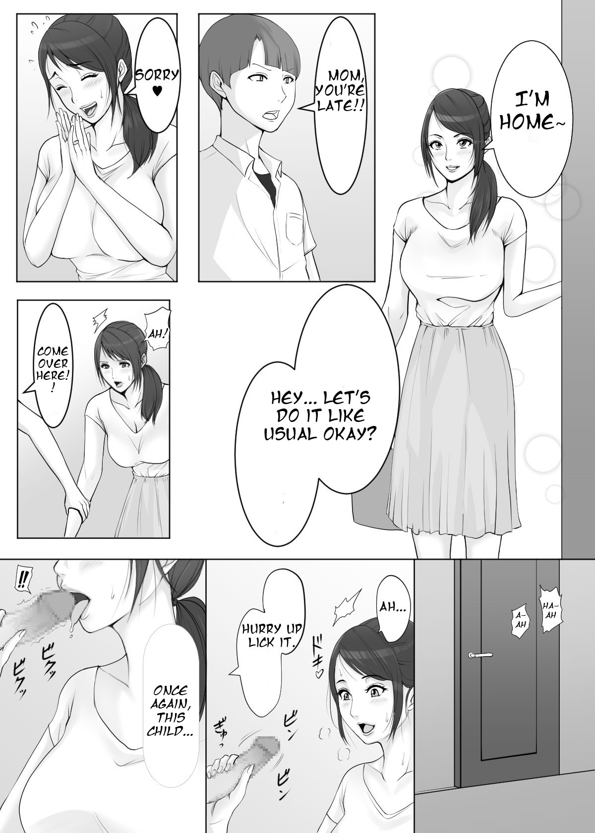 Kaa-san no Okuchi de Ochinchin Kimochi Yoku Shite Ageru | Mom will make your dick feel good with her mouth♡ page 1 full