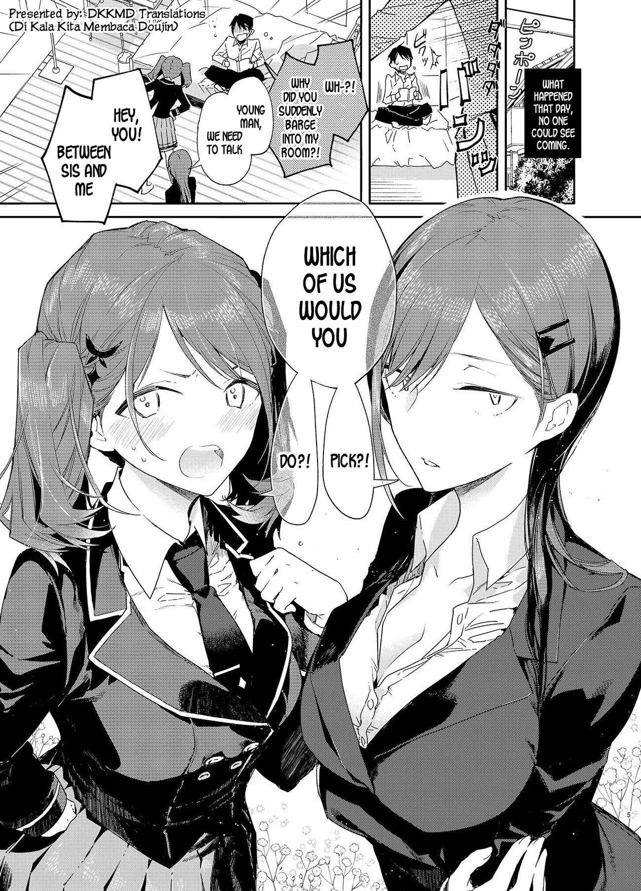 Kinjo no Tsuntsun Imouto to Muhyoujou Ane ni Semarare Ecchi page 5 full