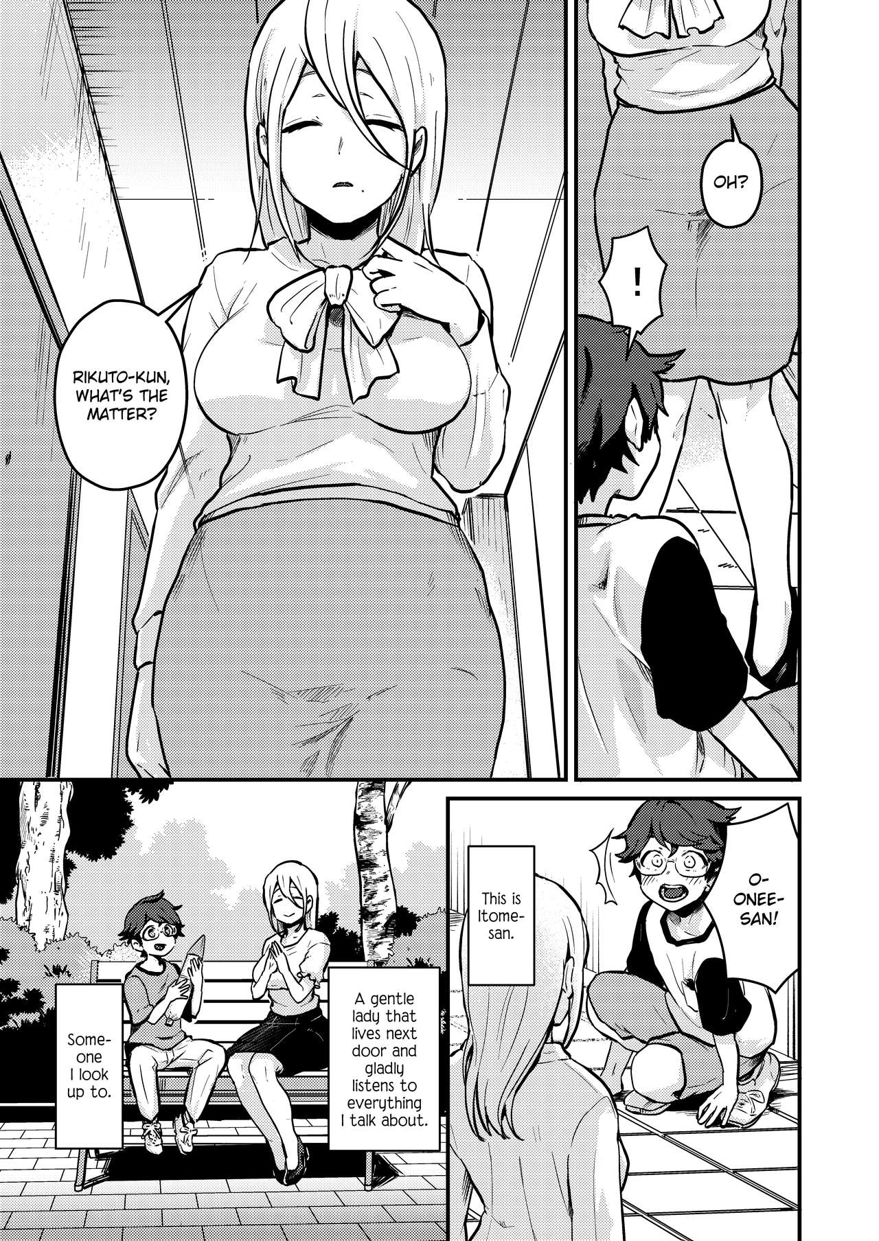 Tonari no Kirei na Itome Onee-chan wa Hontou wa Dosukebe de Itsumo Boku no Koto o Neratte ita | Crossing the Thin Line Between Neighbors to Lovers page 4 full