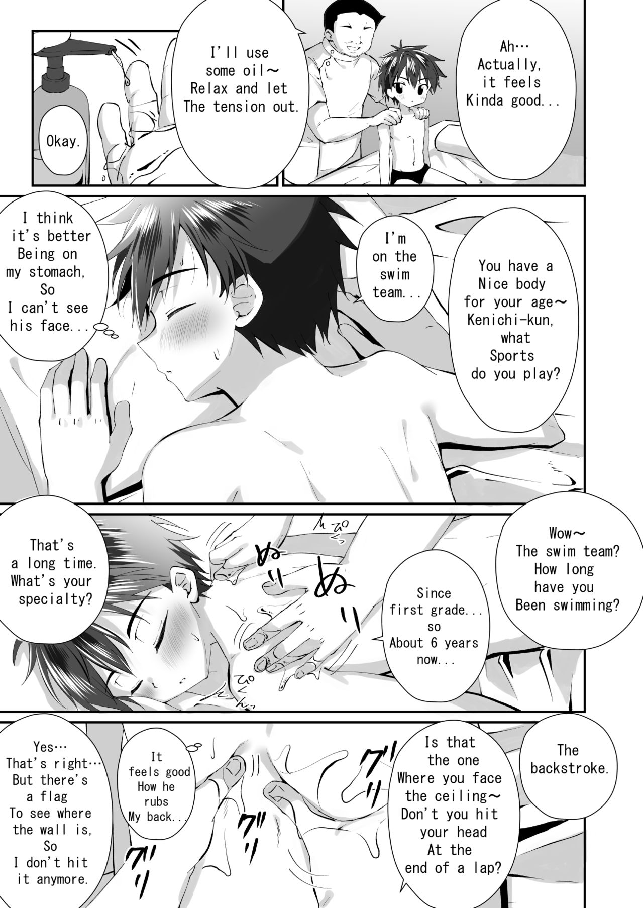 Massage Uke ni Kita Kin Shota o Kousoku shite Ganbori | Binding and Fucking The Muscular Shota Who Came For A Massage page 5 full