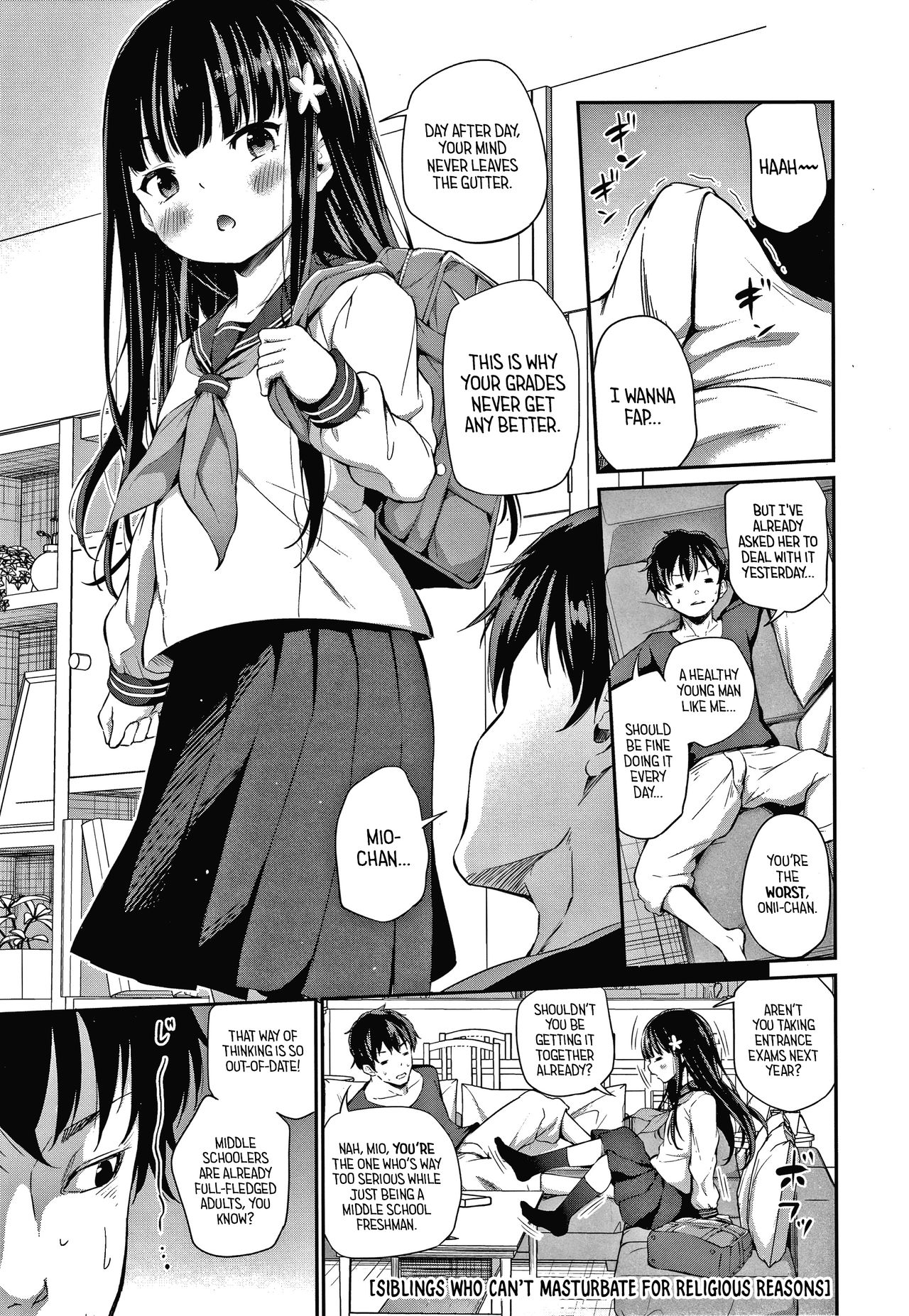 Shuukyoujou no Riyuu de Onanii Dekinai Kyoudai | Siblings Who Can't Masturbate For Religious Reasons page 1 full