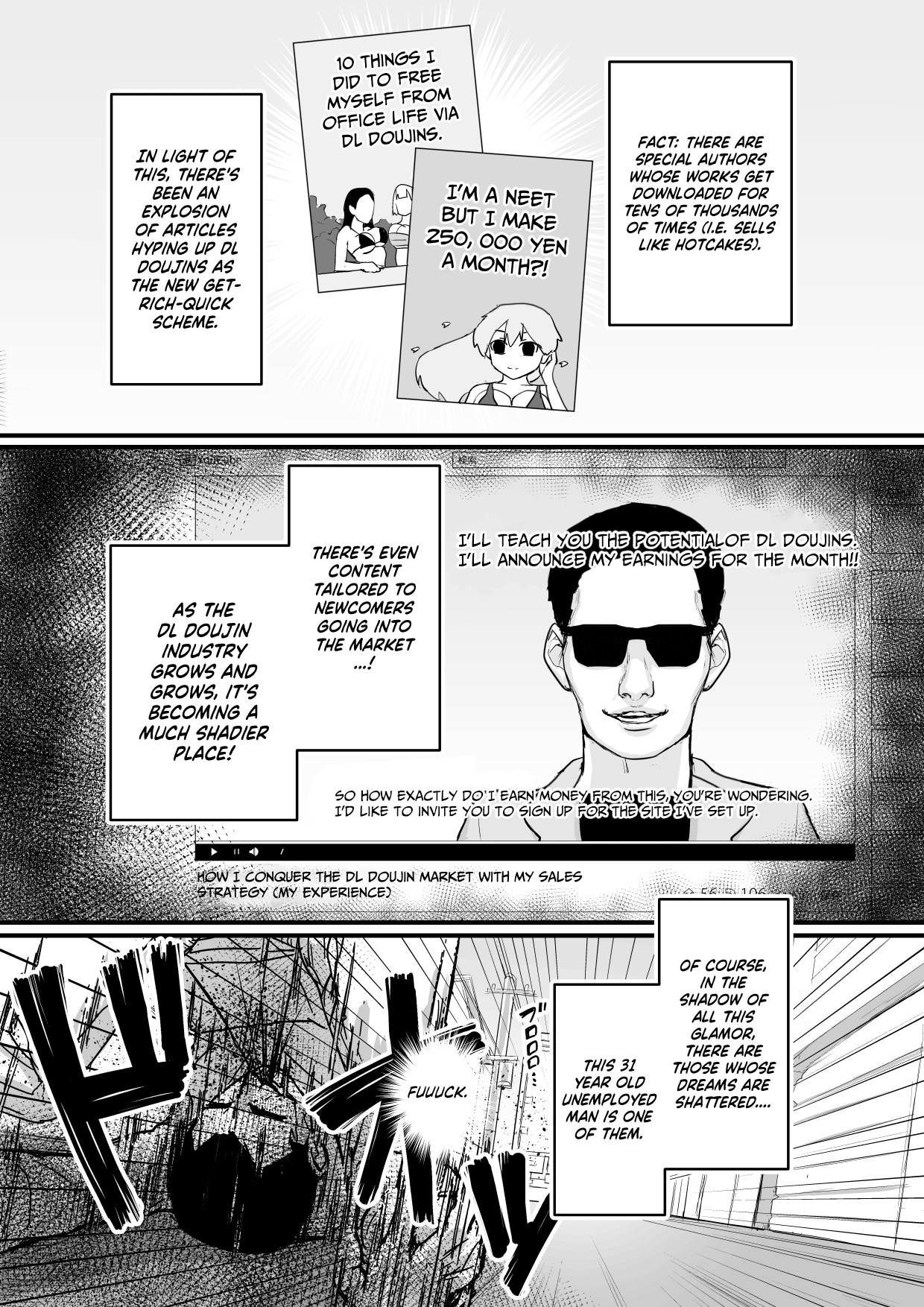 DL Doujin ga Urenasasugite Kusogaki ni Natte Shimatta Otoko |  The Man Whose DL Doujins Sold So Poorly He Turned Into A Brat page 4 full