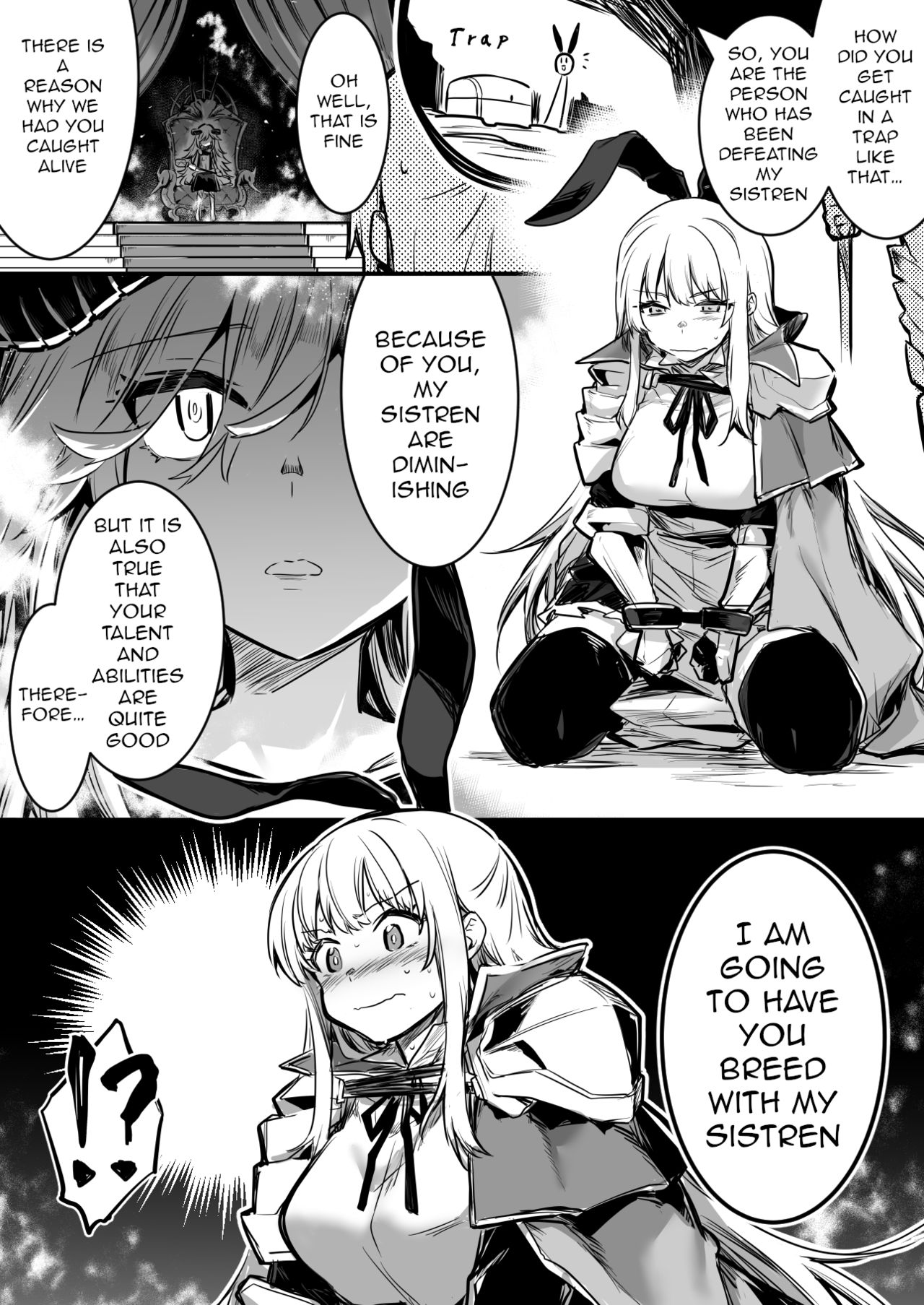 The Bewildered Adventurer-chan is Caught and Reverse-Raped as the Penis She Grew Gets Aroused by the Female Demons page 1 full