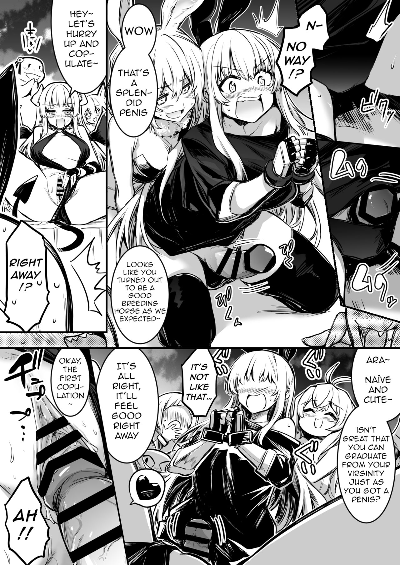 The Bewildered Adventurer-chan is Caught and Reverse-Raped as the Penis She Grew Gets Aroused by the Female Demons page 3 full