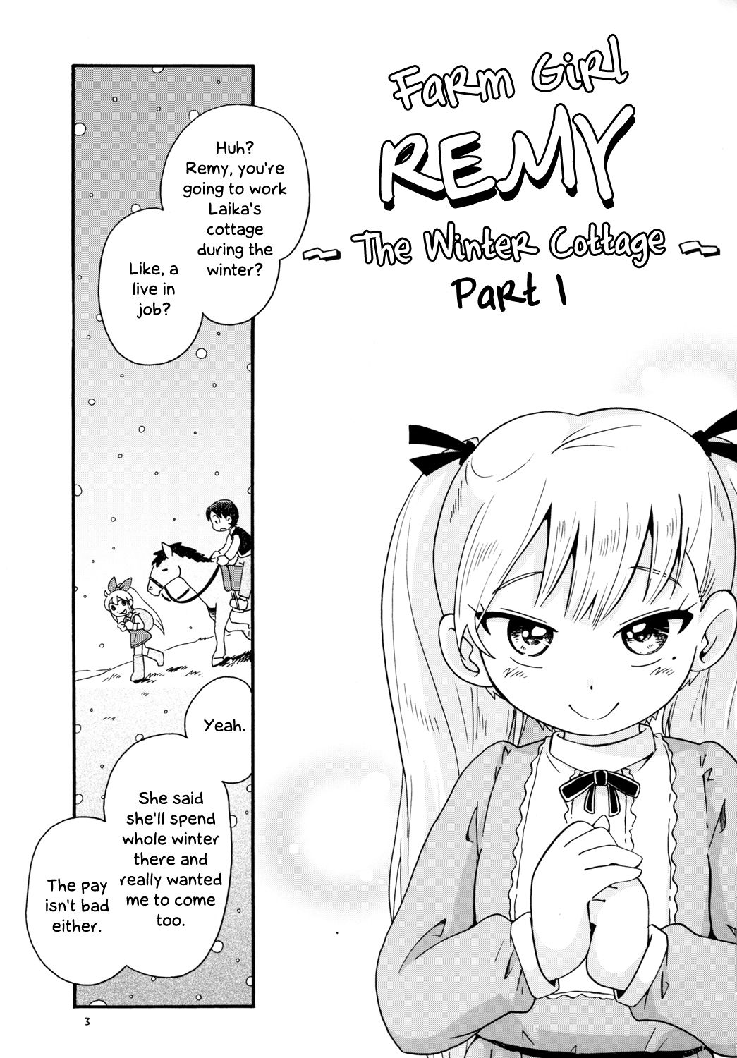 Bokujou no Shoujo Remy ~Fuyu no Sansou Hen~ 1 | Farm Girl Remy ~The Winter Cottage~ Part 1 page 2 full